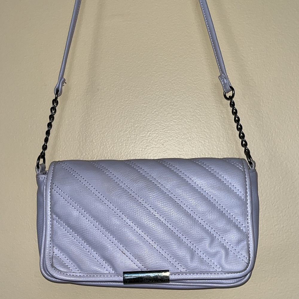 Lilac Crossbody Flap Shoulder Bag Purse